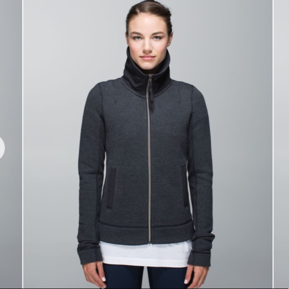 Lululemon En Route Jacket Heathered Black Size 4